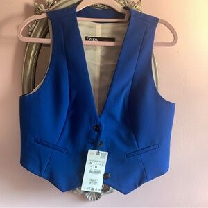 NWT ZARA Royal Blue Sleeveless Vest